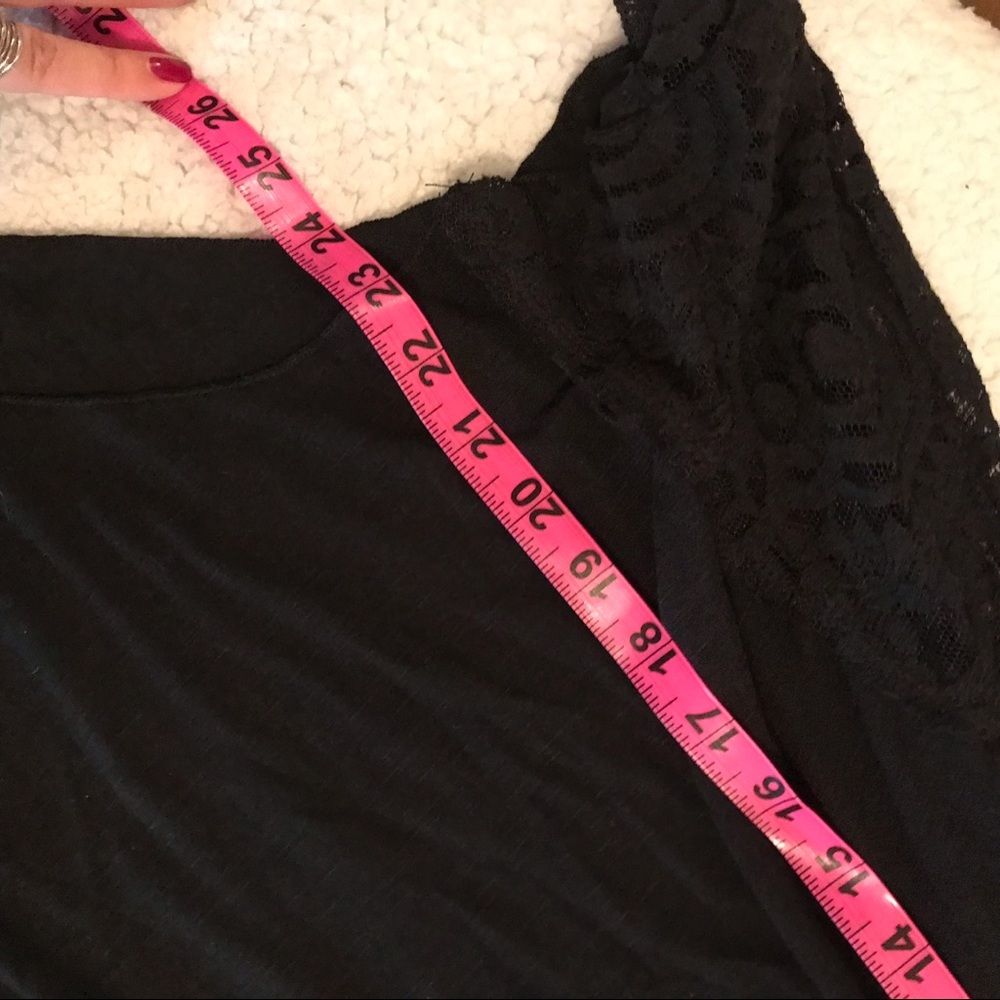 Lace Panel Black Racerback Tank Top - Picture 6 of 8